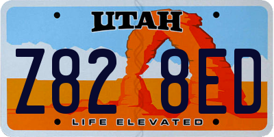 UT license plate Z828ED