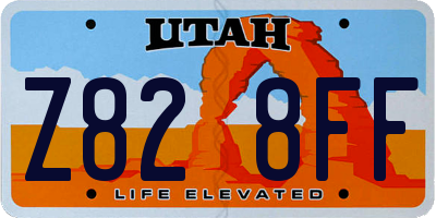 UT license plate Z828FF