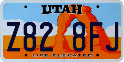 UT license plate Z828FJ