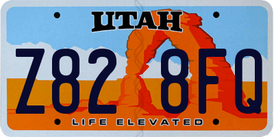 UT license plate Z828FQ