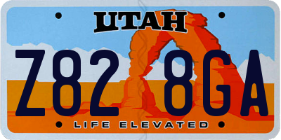 UT license plate Z828GA