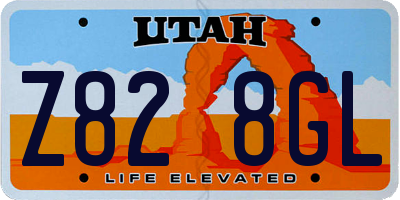UT license plate Z828GL