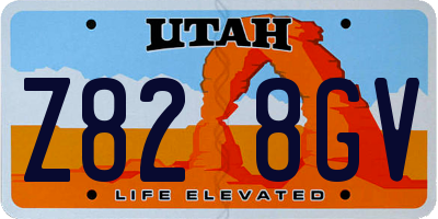 UT license plate Z828GV