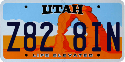UT license plate Z828IN