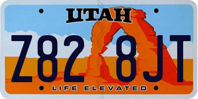 UT license plate Z828JT