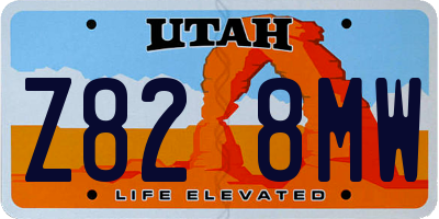 UT license plate Z828MW