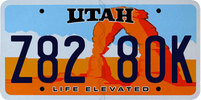 UT license plate Z828OK