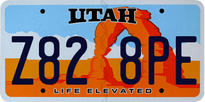 UT license plate Z828PE