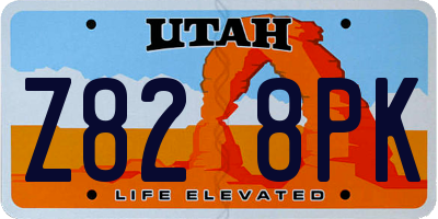 UT license plate Z828PK