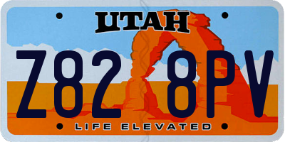 UT license plate Z828PV