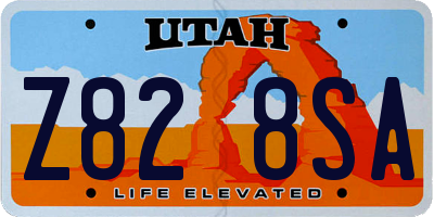 UT license plate Z828SA