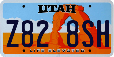 UT license plate Z828SH