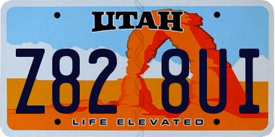 UT license plate Z828UI