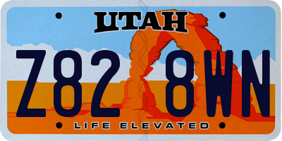 UT license plate Z828WN