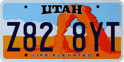 UT license plate Z828YT