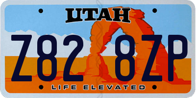UT license plate Z828ZP