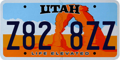 UT license plate Z828ZZ