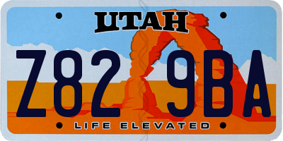 UT license plate Z829BA