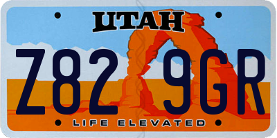 UT license plate Z829GR