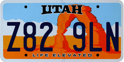 UT license plate Z829LN