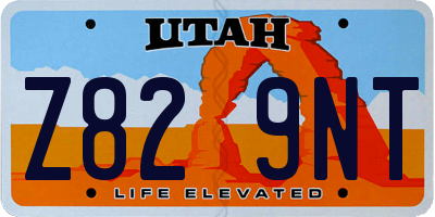 UT license plate Z829NT