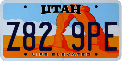 UT license plate Z829PE