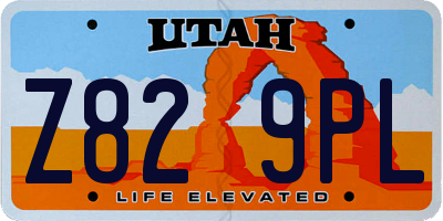 UT license plate Z829PL