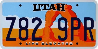UT license plate Z829PR