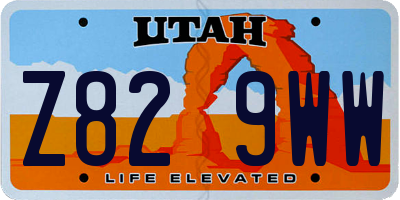 UT license plate Z829WW