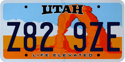 UT license plate Z829ZE