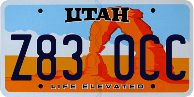 UT license plate Z830CC