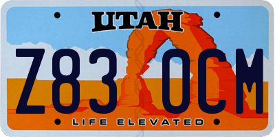 UT license plate Z830CM