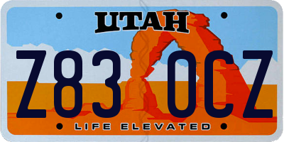 UT license plate Z830CZ