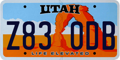 UT license plate Z830DB