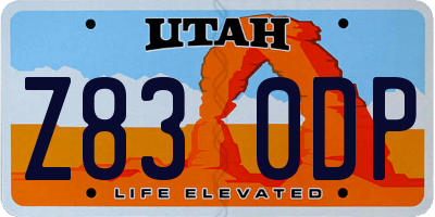 UT license plate Z830DP