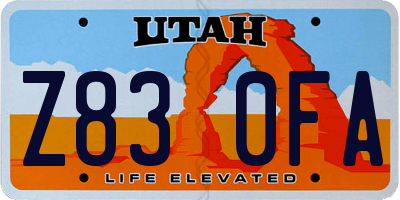 UT license plate Z830FA