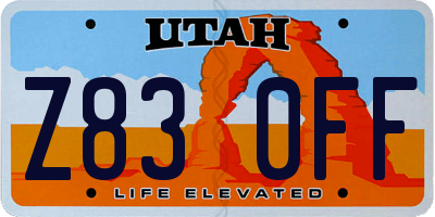 UT license plate Z830FF