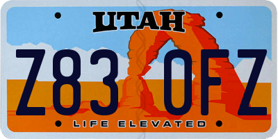 UT license plate Z830FZ