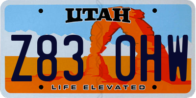 UT license plate Z830HW