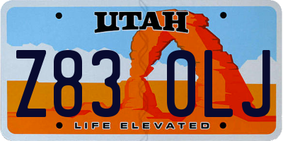 UT license plate Z830LJ