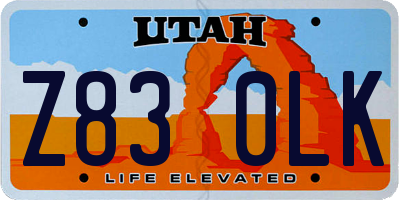 UT license plate Z830LK