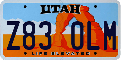 UT license plate Z830LM