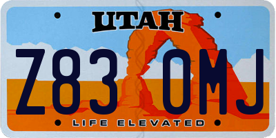 UT license plate Z830MJ