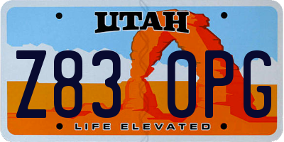 UT license plate Z830PG
