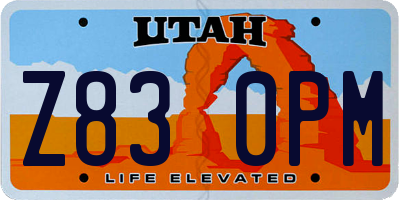 UT license plate Z830PM