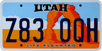 UT license plate Z830QH