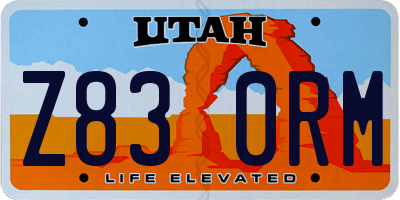 UT license plate Z830RM