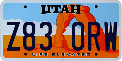 UT license plate Z830RW