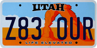 UT license plate Z830UR