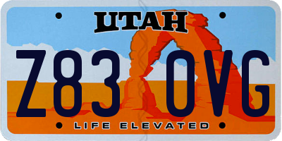 UT license plate Z830VG